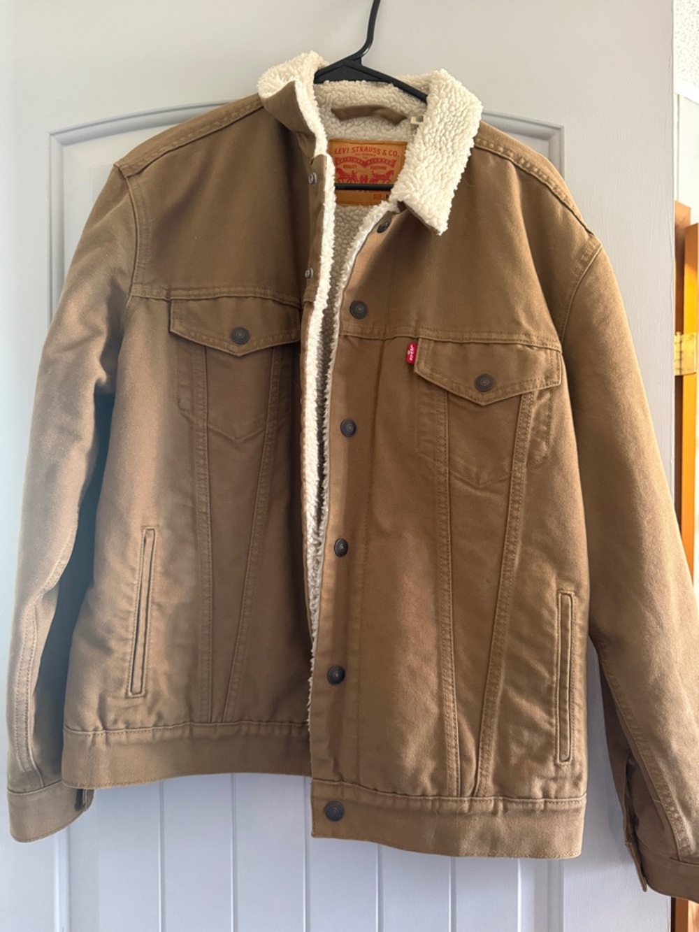 Levi's Tan Sherpa-Lined Trucker Jacket